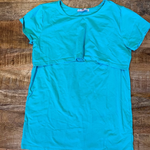 LuvmaBelly Short Sleeve Nursing Top Size Large - Picture 2 of 5